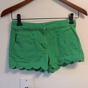 Crewcuts Green Scalloped Hem Kids Shorts